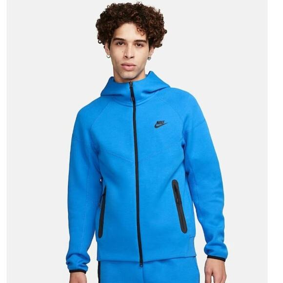 Nike Sportswear Tech Fleece Windrunner Full Zip Hoodie in Photo Blue/Blk, sz Med - Picture 2 of 16